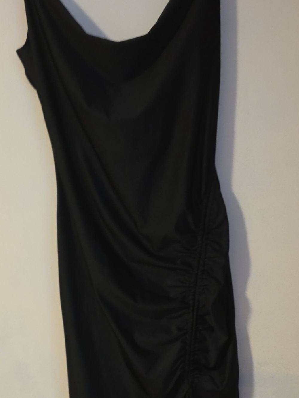 Inspired Hearts Black Cowl Ruched Mini Dress